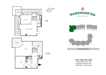 Traumhafte Maisonette mit 2 Süd-West-Balkonen ins Grüne, 12107 Berlin, Wohnung