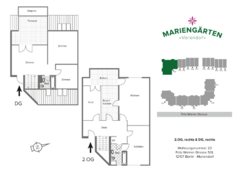 Bezugsfrei ab 01.09.: Familienwohnung mit 2 Terrassen – Blick ins Grüne, 12107 Berlin, Etagenwohnung