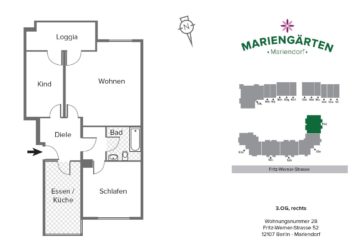 Renditestarke 3-Zimmer Wohnung in Berlin-Tempelhof, 12107 Berlin, Etagenwohnung